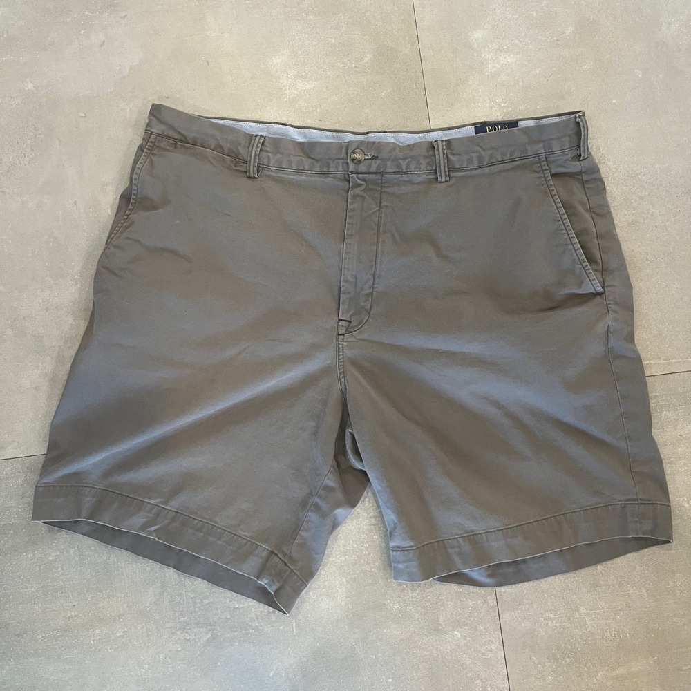 Polo Ralph Lauren Mens Grey Stretch Classic Fit Chino Shorts Size 40